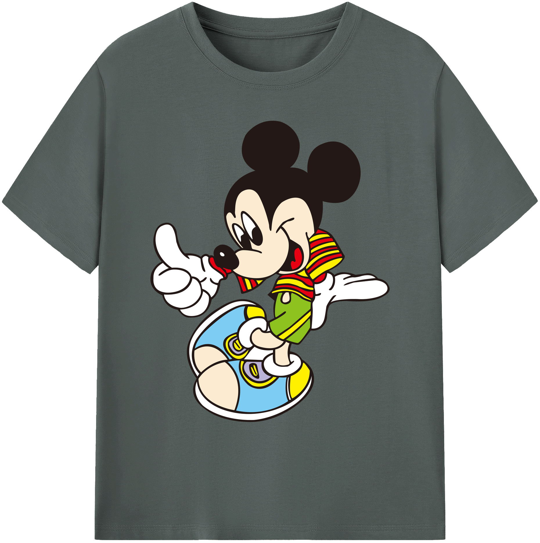 ミッキーマウス Mickey Mouse 綿100％ メンズ半袖Tシャツ｜肌触りやわらか＆通気性